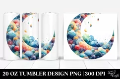 Half Moon Whimsical Watercolor Tumbler Product Image 1