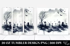 Vintage Halloween Washed Watercolor Image | 20 oz Tumbler Product Image 1