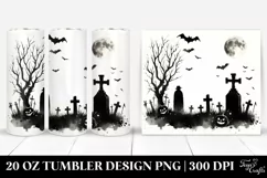 Vintage Halloween Washed Watercolor Image | 20 oz Tumbler Product Image 1