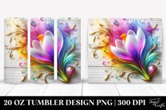 20 Oz Tumbler Sublimation | Colorful Crocus on Wooden Product Image 1