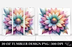 Detailed Vibrant Pastel Daisy Tumbler Product Image 1