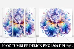 Detailed Vibrant Pastel Iris | 20 oz Tumbler Product Image 1