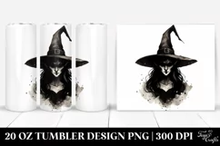 Simple Vintage Evil Witch Clipart, High-Res 20 Oz Tumbler Product Image 1