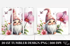 Cute Gnome Orchid Floating | 20 Oz Tumbler Product Image 1
