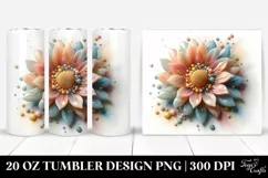 Abstract Pastel Glossy Sunflower made of 20 Oz Tumbler Product Image 1