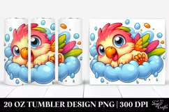 Cute Baby Cockatoo Napping, Transparent 20 Oz Tumbler Product Image 1