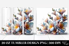 Abstract 3D Glossy Freesia Art | 20 Oz Tumbler Product Image 1