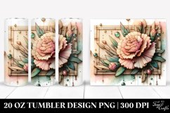 Stained Carnation Retro Frame 20 oz Tumbler Product Image 1