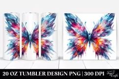 Abstract Vibrant Watercolor Butterfly | 20 oz Tumbler Product Image 1