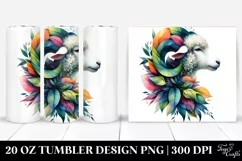 Vibrant Lamb Watercolor Frame. 20 Oz Tumbler Product Image 1