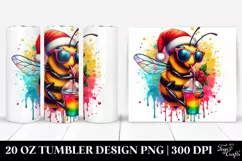 Bee Drinking from Colorful Drink | 20 oz Tumbler Product Image 1