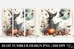 Washed Watercolor Retro Witch | 20 oz Tumbler Product Image 1