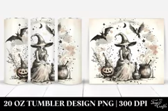 Washed Watercolor Retro Witch | 20 oz Tumbler Product Image 1