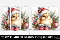 Cute Baby Chicken Dressed for Christmas | 20 Oz Tumbler Product Image 1