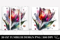 20 Oz Tumbler Sublimation | Shiny Tulip with Metalic Product Image 1
