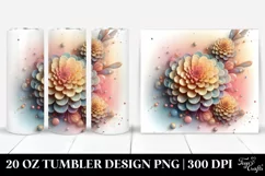 Abstract 3D Glossy Marigold Art | 20 Oz Tumbler Product Image 1