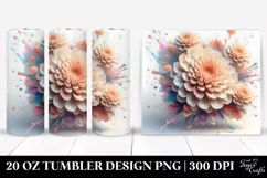 Abstract 3D Glossy Marigold Art | 20 Oz Tumbler Product Image 1