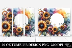 Colorful Abstract Horizontal Sunflower | 20 Oz Tumbler Product Image 1