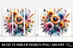 Colorful Abstract Horizontal Sunflower | 20 Oz Tumbler Product Image 1