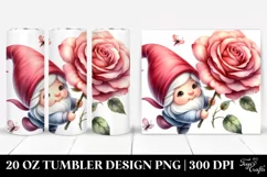 Cute Gnome Rose Floating | 20 Oz Tumbler Product Image 1