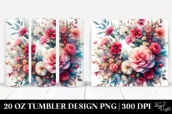 Abstract Vibrant Wreath Carnation | 20 Oz Tumbler Product Image 1