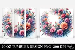 Abstract Vibrant Wreath Carnation | 20 Oz Tumbler Product Image 1