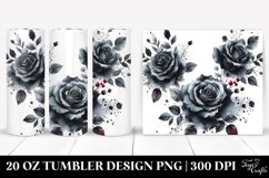 Vibrant Watercolor Black Roses | 20 Oz Tumbler Product Image 1