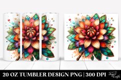 20 Oz Tumbler Sublimation | Stained Dahlia with Wooden Product Image 1