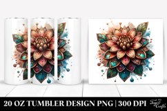 20 Oz Tumbler Sublimation | Stained Dahlia with Wooden Product Image 1