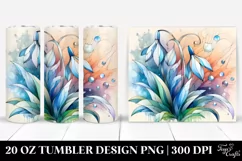 Abstract Wooden Snowdrop 20 Oz Tumbler Product Image 1