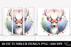 Round Christmas Reindeer 20 Oz Tumbler Product Image 1