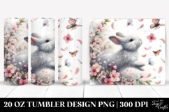 Rabbit Tumbling with Spring Petals | 20 Oz Tumbler Product Image 1