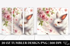 Rabbit Tumbling with Spring Petals | 20 Oz Tumbler Product Image 1