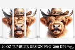 Watercolor Highland Cow Portrait Sun Hat | 20 Oz Tumbler Product Image 1