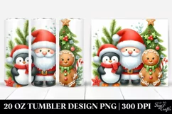 Santa with Penguin and Gingerbread,Transparent PNG Product Image 1