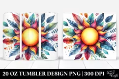 Colorful Sun Watercolor | 20 oz Tumbler Product Image 1