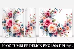 Colorful Pink Rose Wreath | 20 Oz Tumbler Product Image 1