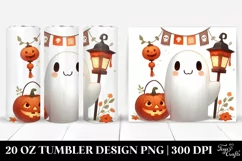 Simple Digital Painting Cute Ghost | 20 oz Tumbler Product Image 1