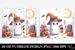 Simple Digital Painting Cute Ghost | 20 oz Tumbler Product Image 1