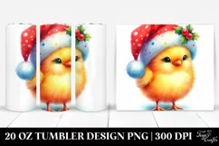Cute Chicken with Santa Hat 20 Oz Tumbler Product Image 1