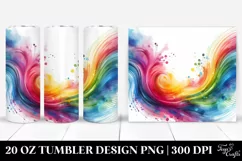 Colorful Watercolor Abstract Rainbow | 20 Oz Tumbler Product Image 1