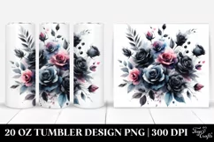 Black Rose Watercolor Tumbler Product Image 1