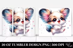 Cute Watercolor Papillon | 20 oz Tumbler Product Image 1