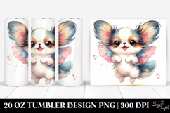 Cute Watercolor Papillon | 20 oz Tumbler Product Image 1