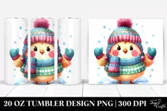 Cute Angry Chicken in Winter 20 Oz Tumbler Product Image 1