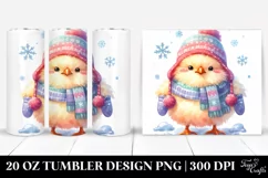 Cute Angry Chicken in Winter 20 Oz Tumbler Product Image 1