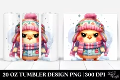 Cute Angry Chicken in Winter 20 Oz Tumbler Product Image 1