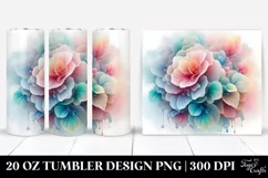Abstract Begonia Watercolor 20 Oz Tumbler Product Image 1
