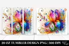 Colorful Iris on White Background | 20 Oz Tumbler Product Image 1