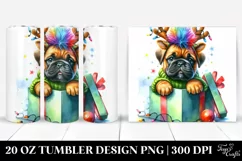 Vibrant Bullmastiff with Reindeer Horns Product Image 1